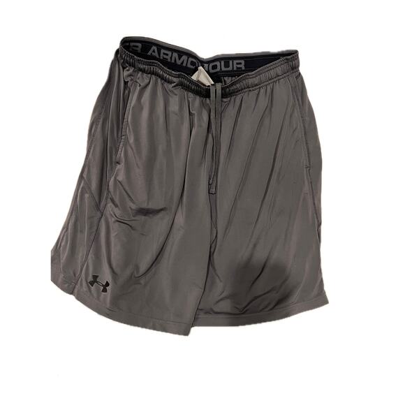 Under Armour Loose Gray Black Running Shorts Mens L - Picture 1 of 3